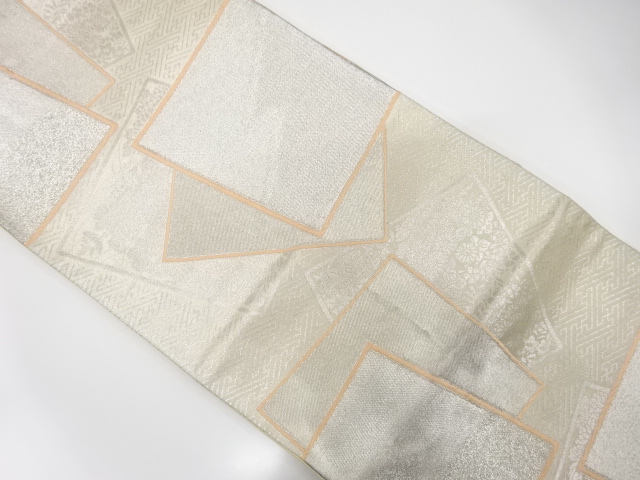 JAPANESE KIMONO / ANTIQUE FUKURO OBI / SILK / WOVEN SHIKISHI PATTERN